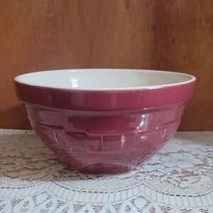 Longaberger 8 Inch Mixing Bowl Paprika Red Heritage Pattern